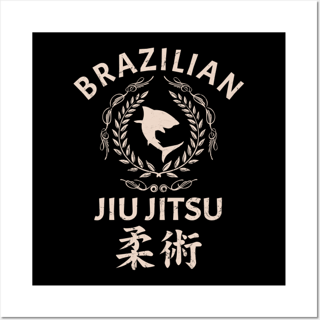 Jiu Jitsu Shark. The gorund is my Ocean. Wall Art by NicGrayTees